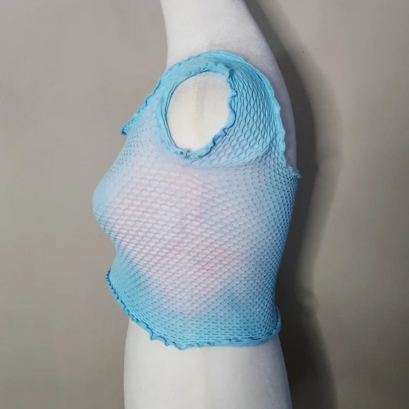 Nwot Free People Intimately Custom Tie Dye Smocked Crop Top - Picture 4 of 10